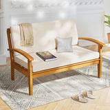 IDZO Laurent 800lbs Capacity Acacia Outdoor Loveseat, FSC Certified 2 Seater Patio Sofa with 3.9in Thick Cushions - Photo 3