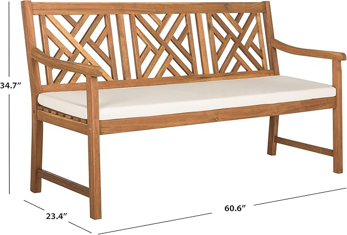 Safavieh PAT6738A Outdoor Collection Bradbury 3 Seat Bench
