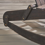 Christopher Knight Home Malibu Outdoor Acacia Wood Adirondack Rocking Chair, Dark Grey - Photo 8