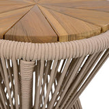 Christopher Knight Home Nara 18.9" Acacia Wood Outdoor Side Table, Hourglass Shaped with Metal Frame+Woven Rope - Photo 8