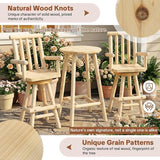 HOMEDIARY Solid Wood Swivel Adirondack Bar Chairs Set of 2 - Photo 6