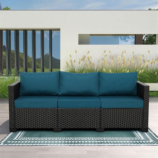 Rattaner Outdoor Furniture Outdoor Couch Patio Furniture 3-seat Sofa Deep Seat Hight Backrest with Waterproof Cover and - Photo 1