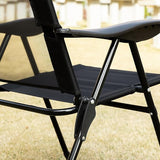 Outsunny Folding Patio Dining Chairs Set of 2, Outdoor Deck Chair with Adjustable Sling Back - Photo 9