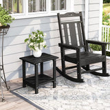 Adirondack Outdoor Side Table, 16.6" Small Patio End Table, 2-Tier HDPE Plastic Table for Poolside Porch Garden - Photo 8