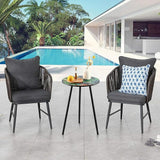 2 Packs Metal Outdoor Side Table Irises Patio Side Tables for Outside Small End Tables Round Patio Coffee Table Plant - Photo 6