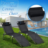 Giantex Chaise Lounge Chair Outdoor - Patio Lounge Chair w/Pillow, 4-Level Adjustable Backrest, 2-Level Footrest - Photo 7
