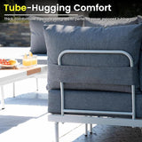 Sundale Outdoor 3 Pieces Patio Furniture Set, Metal Outdoor Sectional Sofa with Coffee Table - Photo 7