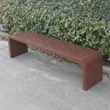 Modern Outdoor Benches Weatherproof Backless Front Porch Bench Metal Garden Benches for Outdoors Sturdy Steel Frame - Photo 2