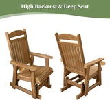 Poly Lumber Patio Glider for One Person, with Cup Holders, High Backrest and Deep Contoured Seat, HIPS Material - Photo 7