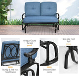 Giantex Outdoor Glider Bench, Patio Loveseat with Cushions, 440 Lbs Capacity, 2-Person Outdoor Rocking Chair - Photo 6