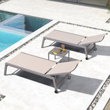 PURPLE LEAF Outdoor Chaise Lounge Set for 2 Oversized Pool Lounge Chairs with Easy-to-Move Wheels and Adjustable - Photo 1