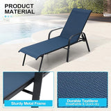 Crestlive Products Chaise Lounge Chair Outdoor with Armrests, Pool Lounge Chairs Set of 2 - Photo 6