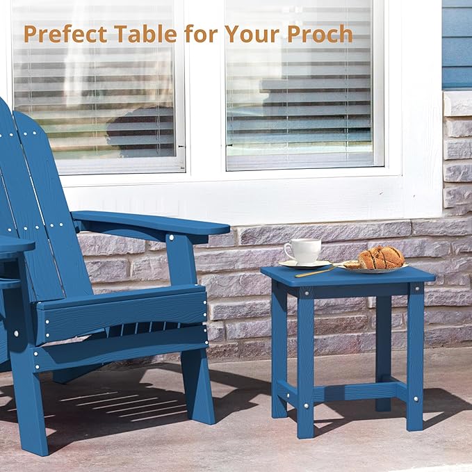 LUE BONA Outdoor Side Table, HDPS Small Outdoor Table, Adirondack Side Table, Outside End Table for Patio, Porch, Deck - Photo 5