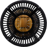 Merax Bohemian Round Outdoor Side Table with Acacia Wood Top and Black Handwoven Rope Base - Photo 9