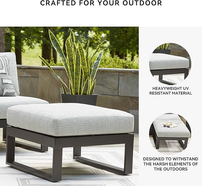 Signature Design by Ashley Beachloft Casual Nuvella Weather Resistant Fabric Square Outdoor Ottoman with Cushion - Photo 4