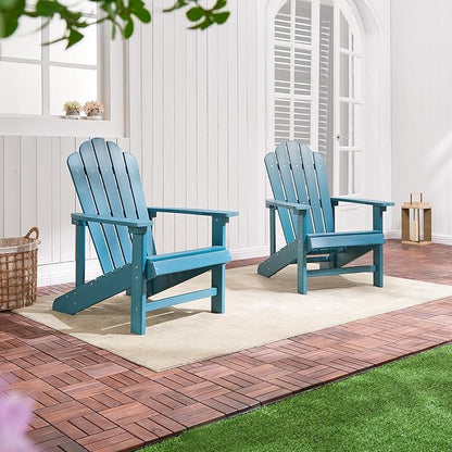 Adirondack Chairs Weather Resistant, Patio Firepit Chair, Sturdy Outside Chairs, Lawn Chairs, Easy Assembly 350lb, for Outdoor Patio Yard