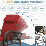 Outdoor Chaise Lounge Chair, PE Wicker Long Recliner Patio Lounge Chair with Cushion - Photo 8