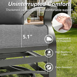 Gotland Outdoor Furniture, Metal Outdoor Swivel Chair with 5.1’’ High-Resilience Seat Cushions 6.2’’ Thick Back Pillow - Photo 5