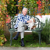 Outvita Outdoor Bench, 38"" Cast Aluminum Garden Bench Anti-Rust Weather Resistant Patio Bench Rose Pattern Bench for - Photo 8