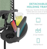 Best Choice Products Set of 2 Adjustable Steel Mesh Zero Gravity Lounge Chair Recliners w/Pillows and Cup Holder Trays - Photo 6