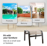 Outdoor Patio Footstools Aluminum Outdoor Ottomans Footrest Small Seating Wicker Furniture Patio Ottoman 2 Pieces Brown - Photo 6