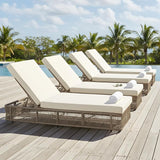 Merax 4-Pieces Outdoor Chaise Lounge Chair Set – Adjustable Woven Rope Sun Lounger with 5-Position Backrest - Photo 1