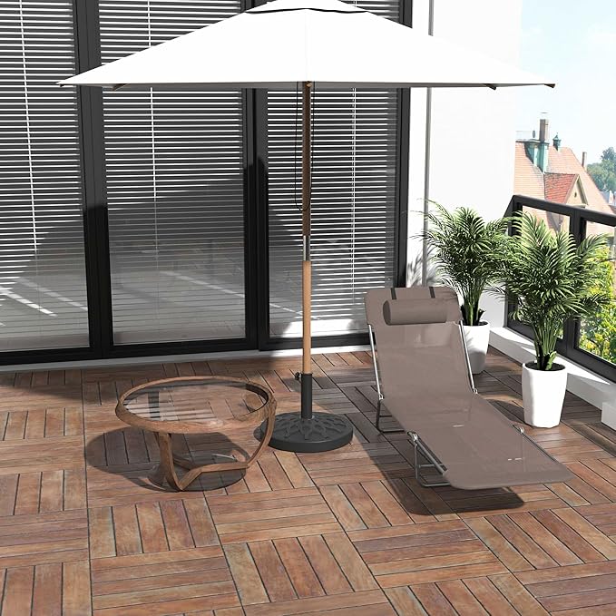 Outsunny Folding Chaise Lounge Chair, Pool Sun Tanning Chair, Outdoor Lounge Chair with Reclining Back - Photo 2