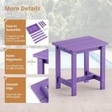 LUE BONA Outdoor Side Table, HDPS Small Outdoor Adirondack Side Tables, Outside End Table for Patio, Porch, Deck, Pool - Photo 7