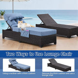 Outdoor Chaise Lounge Chair, Patio Rattan Adjustable Recliner with 5-Inch Thick Cushion - Photo 6