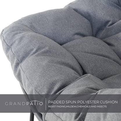 Grand patio Outdoor Rocking Chairs Set of 2, E-Coated Outdoor Rocking Recliner Chair 2 Pieces with Cushion for Front Porch Garden Patio Backyard, Grey