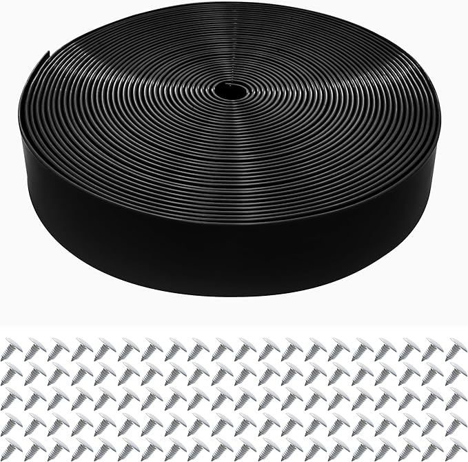 Vinyl Straps for Patio Chair Repair Kit 2'' Wide 50 Ft Long Replacement Straps + 50 Free Rivets for Outdoor Lawn Furniture Chaise Lounge Repair (Black)