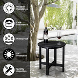 Patio Side Table, Pool Composite Patio Table, HDPE End Tables for Backyard, Pool, Indoor Companion - Photo 8