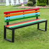 Aluminum Alloy Outdoor Metal Garden Bench with Backrest All-Weather Back Double Bench Strong Load-Bearing Capacity for - Photo 1