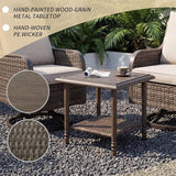 Loungewave Swivel PE Wicker Chairs, 3 Piece Patio Furniture Set - Photo 7