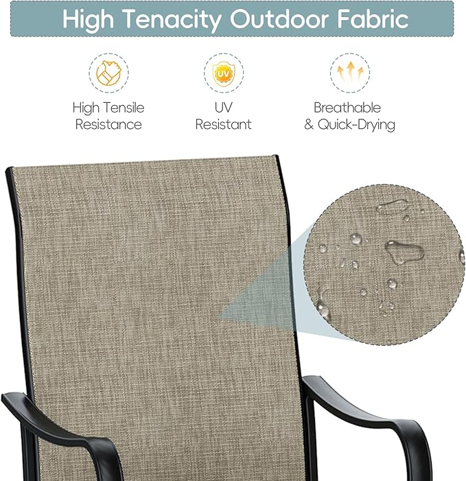 Patio Swivel Chairs Set of 4, Outdoor Dining Chairs with High Back - Photo 6