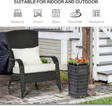Outsunny Patio Wicker Adirondack Chair, Outdoor All-Weather Rattan Fire Pit Chair w/Soft Cushions - Photo 7