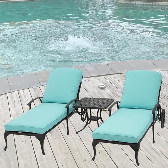 Chaise Lounge Outdoor Chair with Side Table - Photo 8