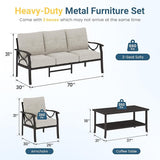 RoyalCraft Outdoor Patio Furniture Set, 5 Seats Outdoor Patio Set with 4" Thick Cushion - Photo 2