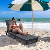 Outdoor Chaise Lounge Chair – 5-Position Adjustable Backrest, Waterproof Resin Wicker Sun Lounger for Pool, Patio - Photo 2