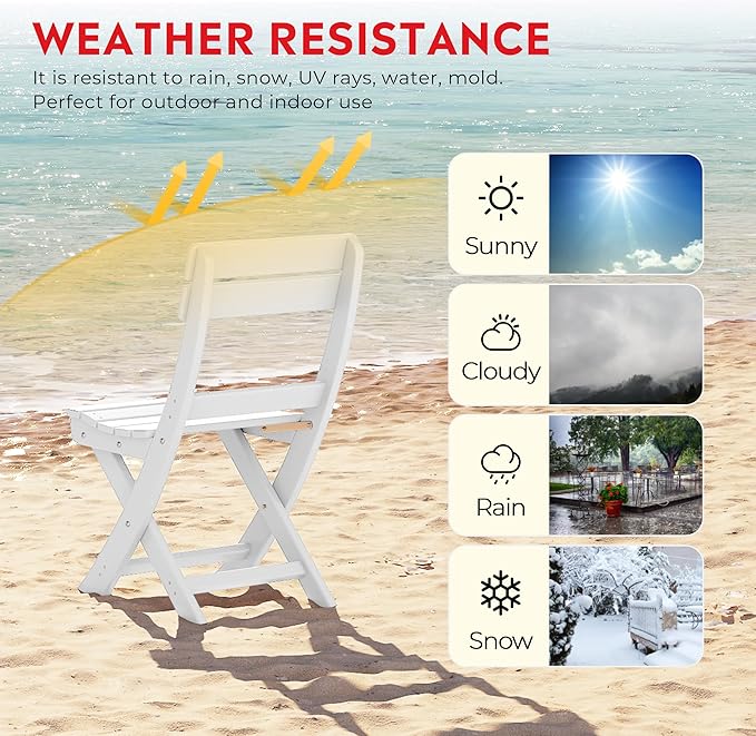 Costaelm Outdoor Patio Modern Folding Dining Chair - Photo 6