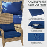 Outsunny Patio Wicker Adirondack Chair, Outdoor All-Weather Rattan Fire Pit Chair with Soft Cushions - Photo 6