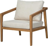 Merax 2 Piece Patio Outdoor Furniture Set, All-Weather Acacia Wood Armchairs w/Coushions, Club Chair for Porch, Lawn - Photo 3