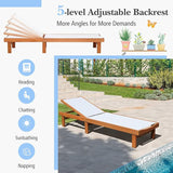 LDAILY Moccha Chaise Lounge Chair Outdoor, Patio Recliner Lounger Chair with 5 Positions Backrest, Breathable Fabric - Photo 4