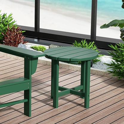 WestinTrends Dylan Adirondack Round Outdoor Side Table, Dark Green