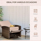Outsunny Outdoor Wicker Swivel Recliner Chair, Reclining Backrest, Lifting Footrest, 360° Rotating Basic - Photo 7