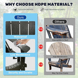 Domi Folding Adirondack Chair, HDPE Adirondack Chair with Cup Holder - Photo 4