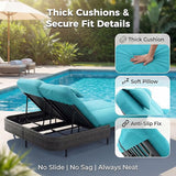 NICESOUL Double Chaise Lounge Outdoor, 51.2" Wide 2-Person Daybed with Independent Recline - Photo 6