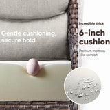 Swivel Patio Chairs sofa Set of 5 with 6" Thick Cushion - Wicker Outdoor Swivel Rocker Patio Chair ,Sofa/Glass coffee - Photo 3