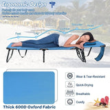 HAPPYGRILL 2PCS Foldable Beach Chaise Lounge Chair with Face Hole & Detachable Pillows - Photo 8