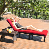 Tangkula Rattan Wicker Chaise Lounge Chair, Outdoor Patio Lounger Recliner Chair w/Adjustable Backrest - Photo 4